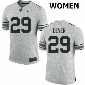 Women's Ohio State Buckeyes #29 Kevin Dever Gray Nike NCAA College Football Jersey April DDM6044ZN